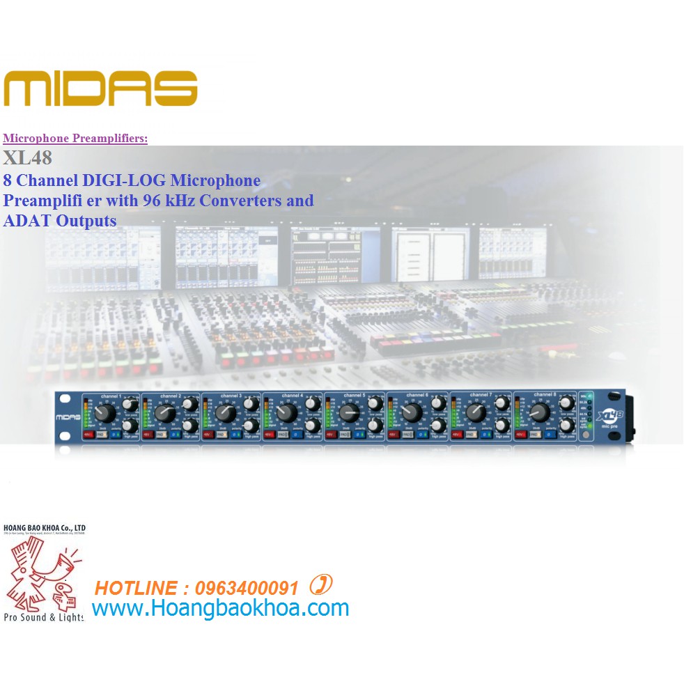Microphone Preamplifiers Midas XL48 - Bộ tiền khuếch đại Microphone MIDAS