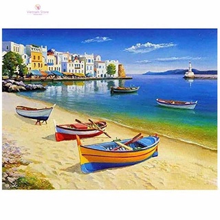 Bộ Tranh Đính Đá Tự Làm Hình Phong Cảnh Biển Chất Lượng Cao