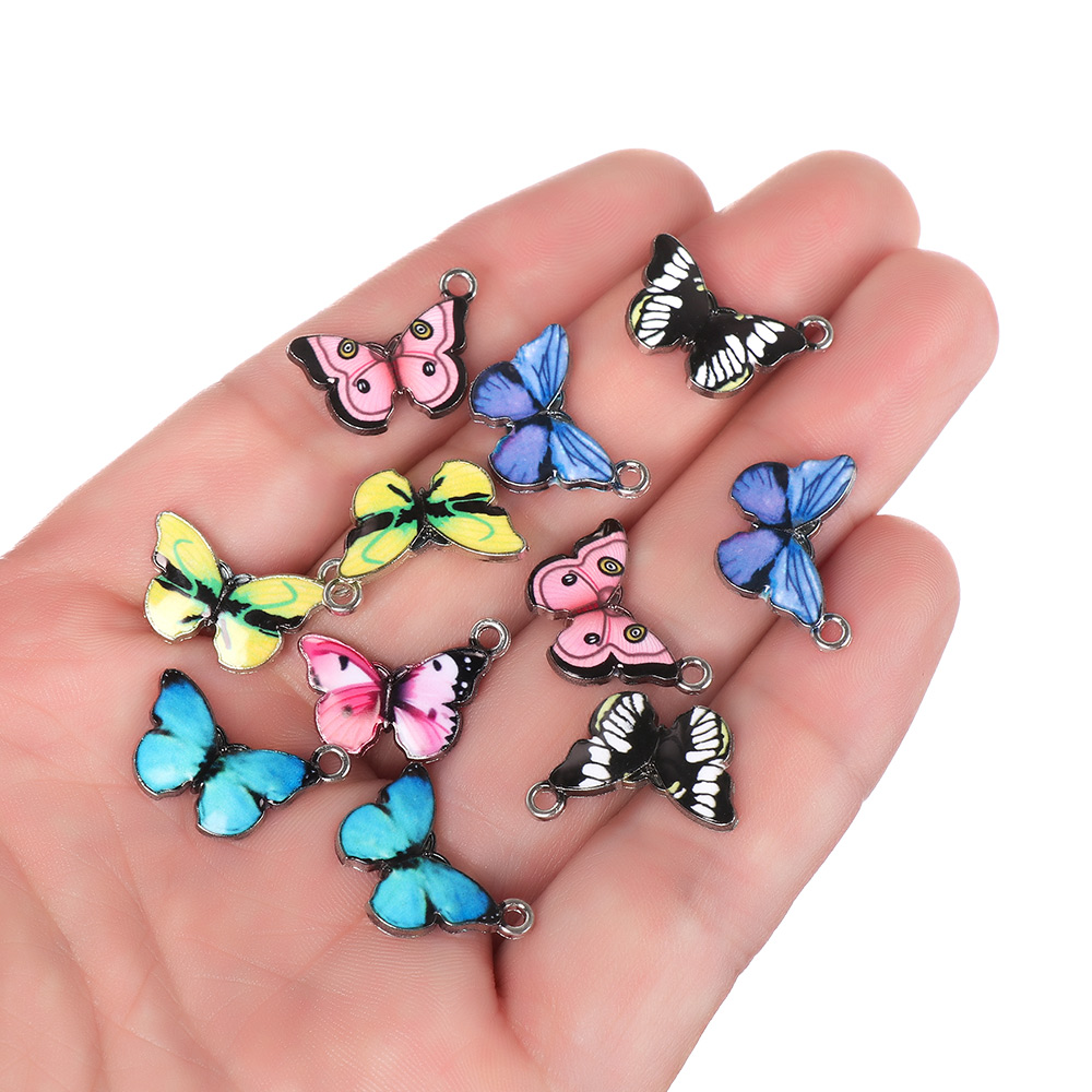 HANDMADE BUTTERFLY CHARMS Set 10 Mặt vòng cổ Hình Bướm