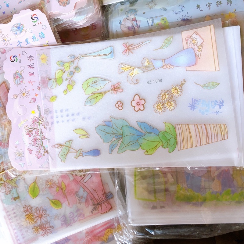 Tập 4 tờ hình dán vintage chống nước cho bé