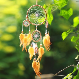 Dreamcatcher Màu Cam ( Vòng to = 13cm , Chiều dài = 50cm )