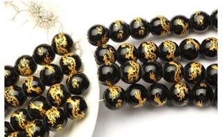 5 Hạt tròn khắc rồng làm handmade DIY - MH513