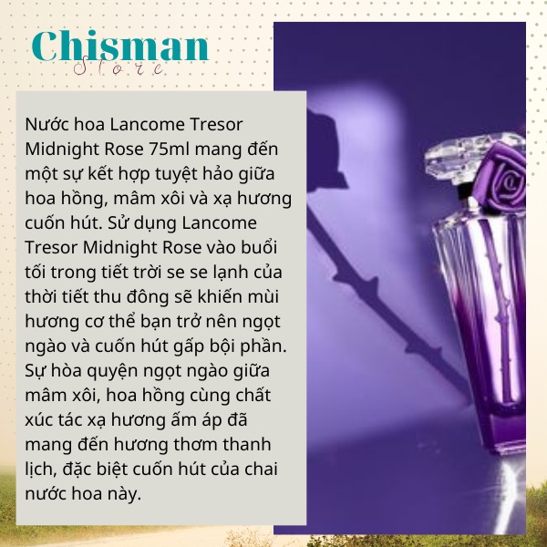 Nước Hoa Nữ Lancome TreSor MidNight Tím 75ml Mùi hương Ngọt ngào quyến rũ- Chisman