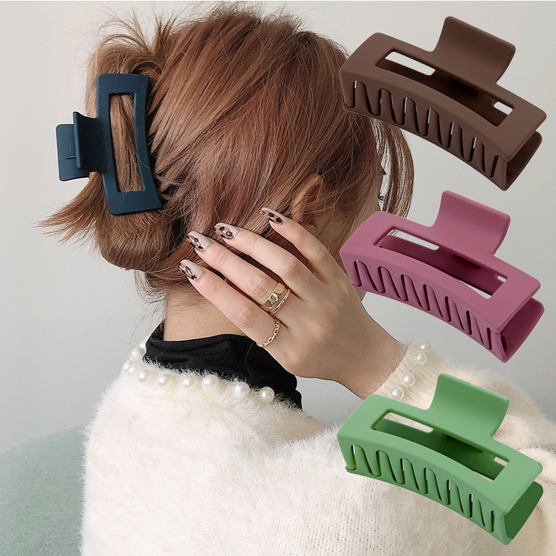 Kẹp Tóc Hình Cá Mập Bằng Nhựa Acrylic Màu Trơn Thời Trang