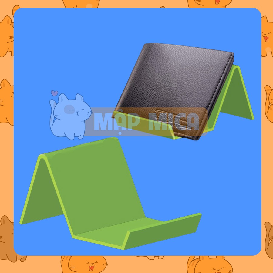 Kệ Đế Mica XANH LÁ Trưng Bày Bóp Ví Nam - Combo 10 cái