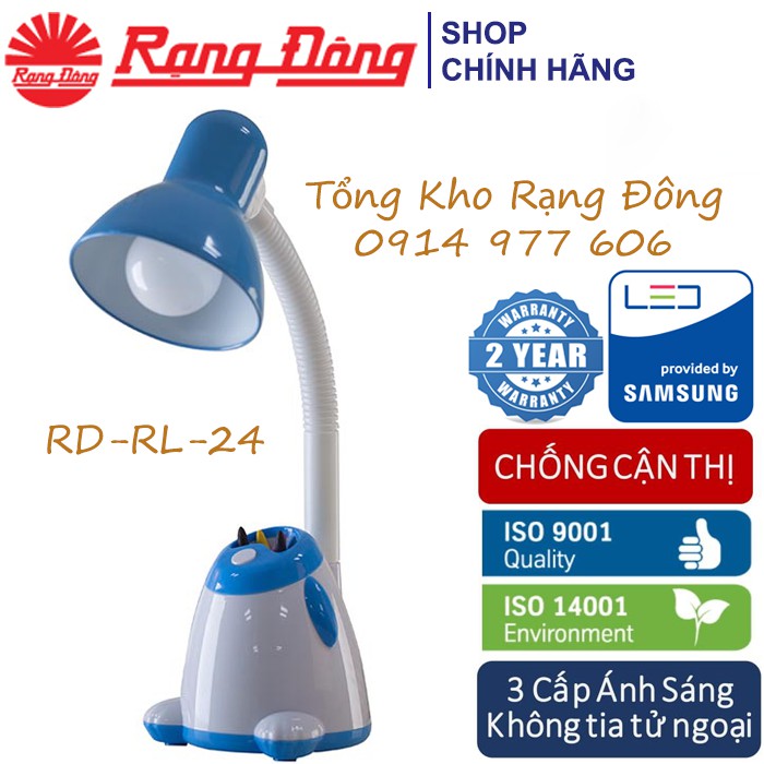 [CHÍNH HÃNG] Đèn Bàn Rạng Đông Chống Cận LED 5W - Bảo Hành 2 Năm - Model: RL.24