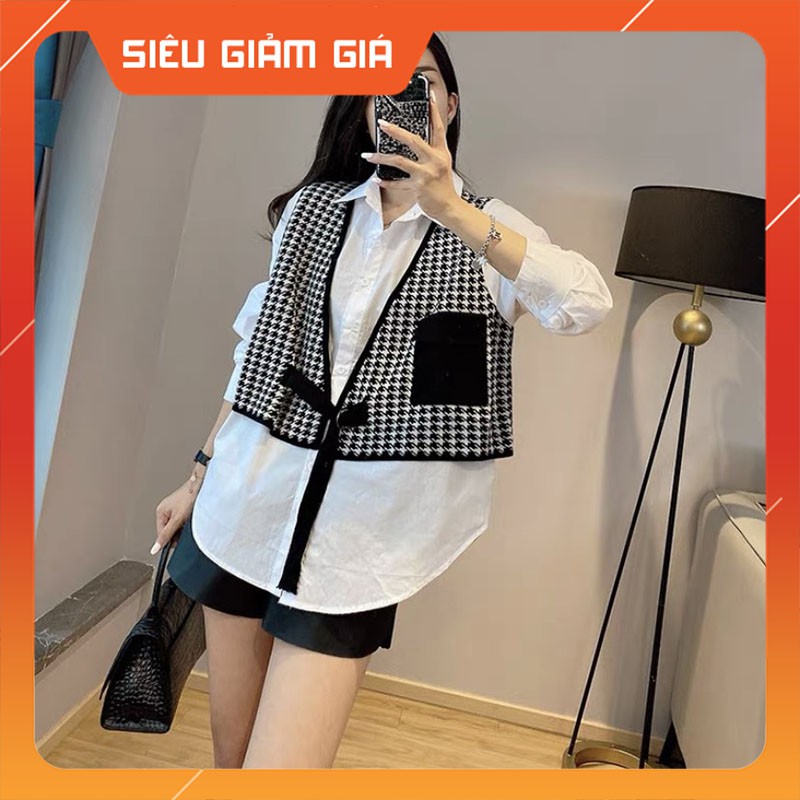 Áo Sơ Mi Phối Gile Len Phong Cách Hàn Quốc M0105-Teen 888