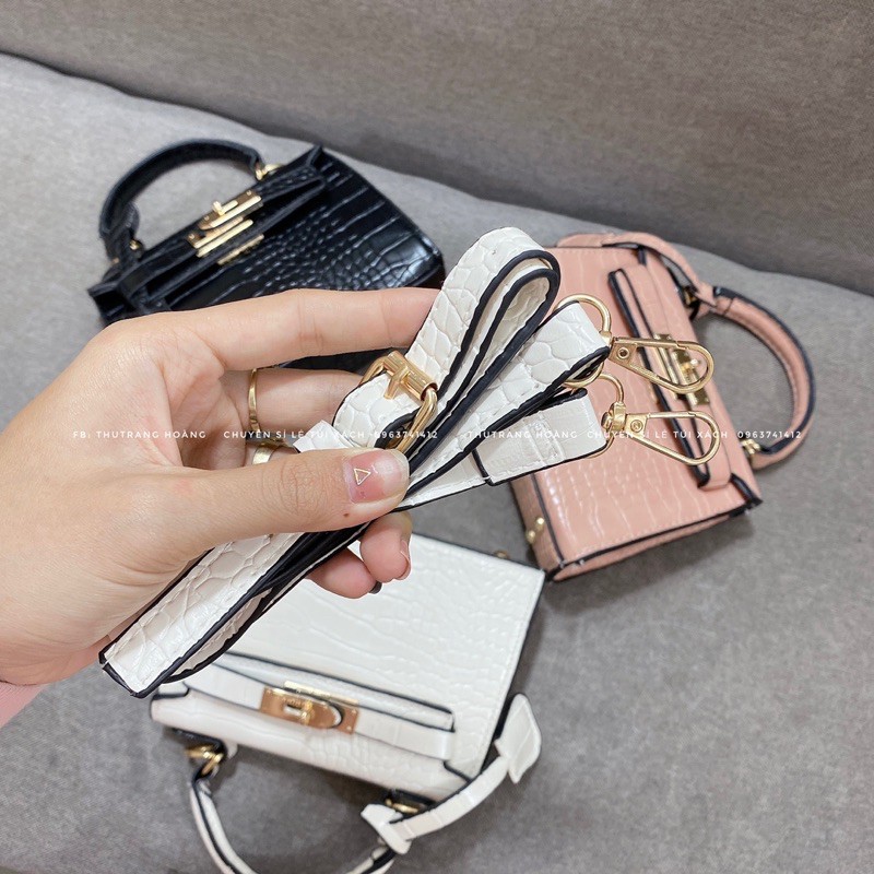Túi đeo chéo dáng kelly da rắn size18 (3 màu) | BigBuy360 - bigbuy360.vn