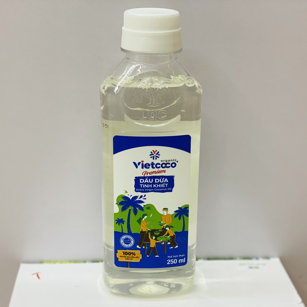 Tinh dầu dừa Vietcoco nguyên chất dưỡng da, tóc, massage mặt, body, tẩy trang, dưỡng môi 250ml Tinh Dầu 100 Shop