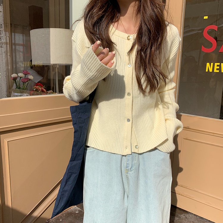 Áo khoác cardigan len nữ mỏng cổ tròn ulzzang Hàn Quốc -  AL07