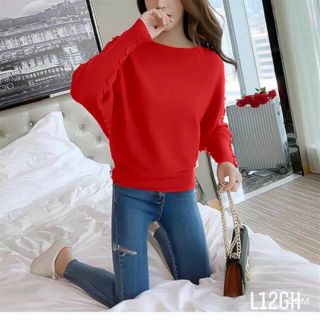 Áo len tay dơi lượn sóng điệu đà cho nữ