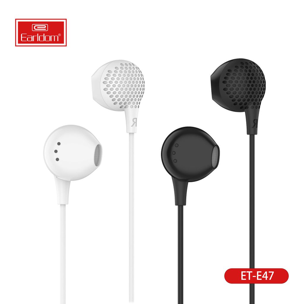 Tai Nghe Có Dây Earldom ET-E47 , chống ồn, âm bass sâu dùng cho smartphone, laptop, PC.