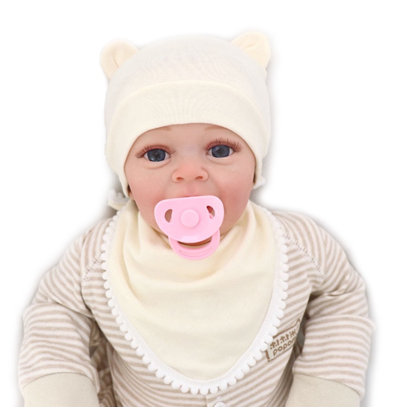 Set 2 Yếm Ăn Bằng Cotton Mềm Mại Màu Trơn Giữ Ấm Cho Bé Sơ Sinh