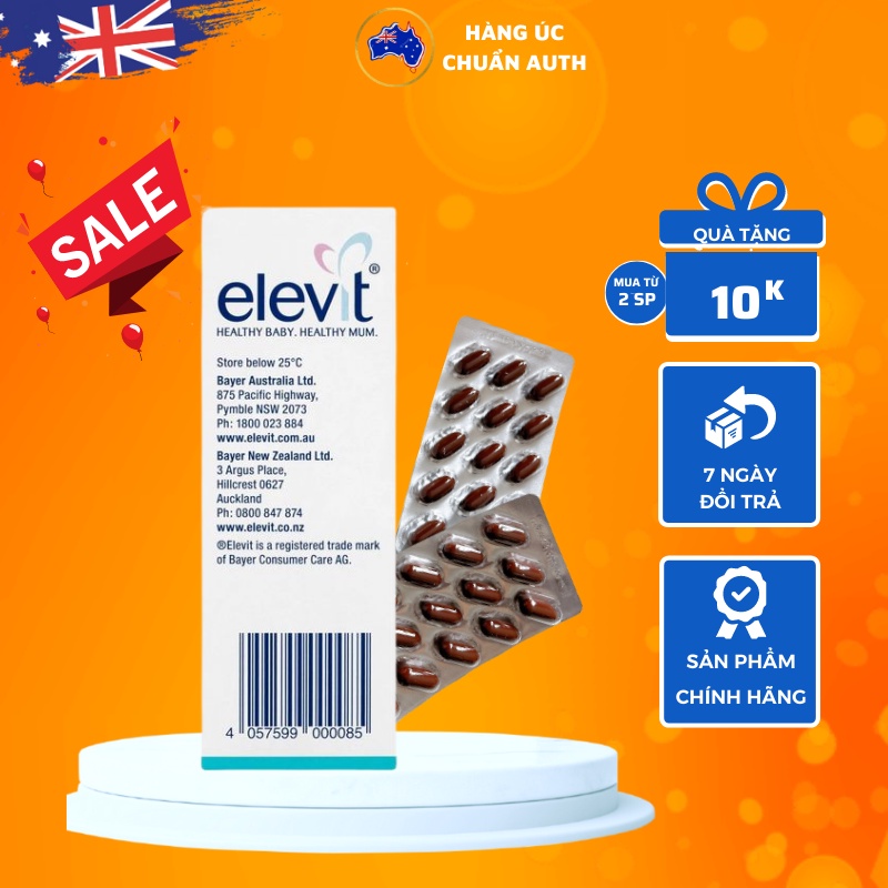 Viên uống Bổ sung Vitamin sau sinh của Úc Elevit Breastfeeding Multivitamin 60 viên