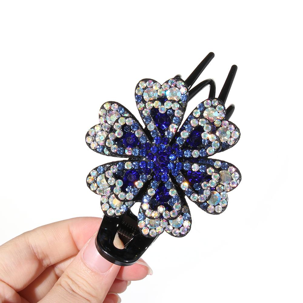 JUNE Kẹp Tóc Mỏ Vịt Đính Kim Cương Giả Thanh Lịch Linh Hoạt Bền Bỉ