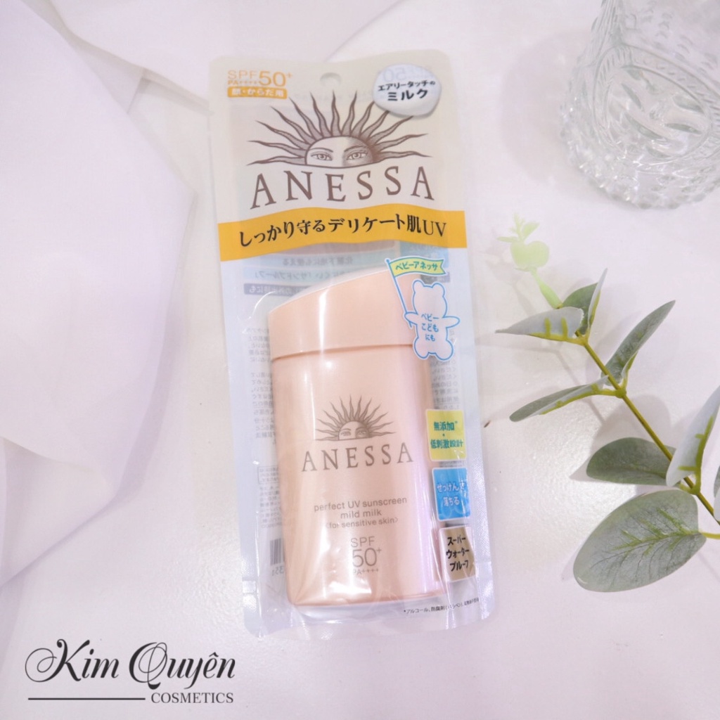 Kem chống nắng  ANESSA Perfect UV Sunscreen Mild Milk 60ml ( màu hồng )