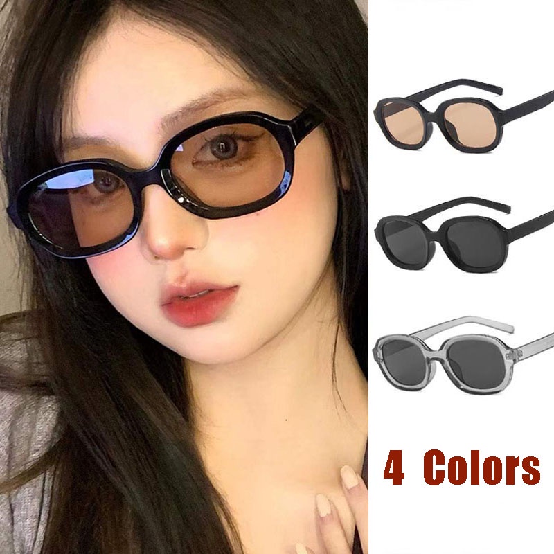 Kính Mát Hình Oval Màu Sắc Ngọt Ngào Chống Tia UV Phong Cách Cổ Điển Thời Trang Cho Nữ