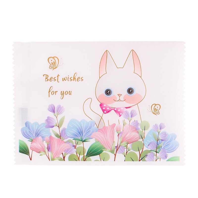 Túi trắng hàn miệng hoạ tiết 7x9.5cm