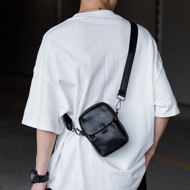 Túi xách mini đựng điện thoại nam túi đeo chéo da xịn mềm nhỏ phong cách thời trang Hàn Quốc Trung Quốc