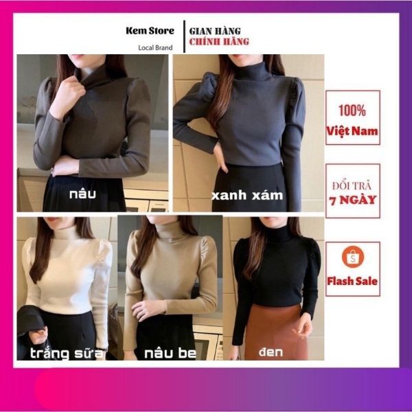 Áo Len Nữ,Áo Len Tay Bồng,Nhiều Màu Trẻ Trung Năng Động