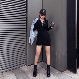 Body tay dài khoá kéo + kèm ảnh thật