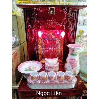 Bàn thờ thần tài ván 37cm x 48cm [gồm 6 món]