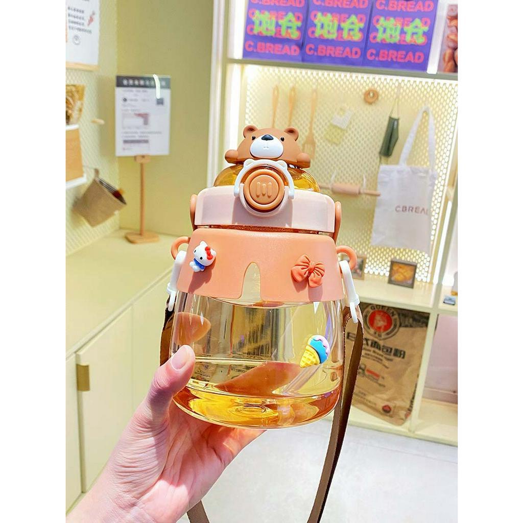 Bình nước 2 lít [ kèm Sticker] có vạch chia nhắc giờ dành cho người lười uống nước, bình đựng nước thể thao 2L