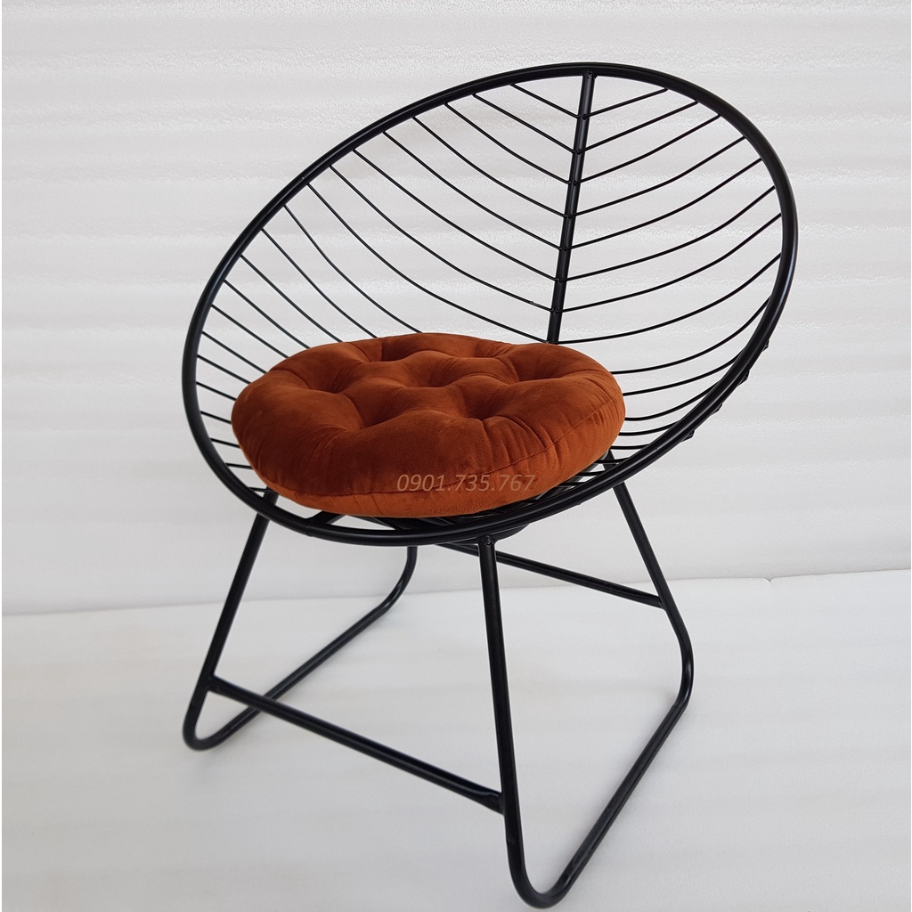 Nệm ngồi bệt MBC Home vải nhung hình tròn 42x42x8cm