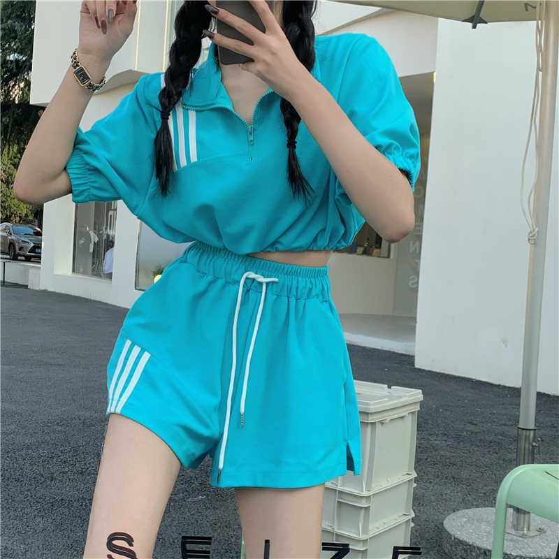 IELGY Set Áo + Quần Short Thể Thao Ống Rộng Thời Trang Hè 2021 Cho Nữ (Có Bán Lẻ)