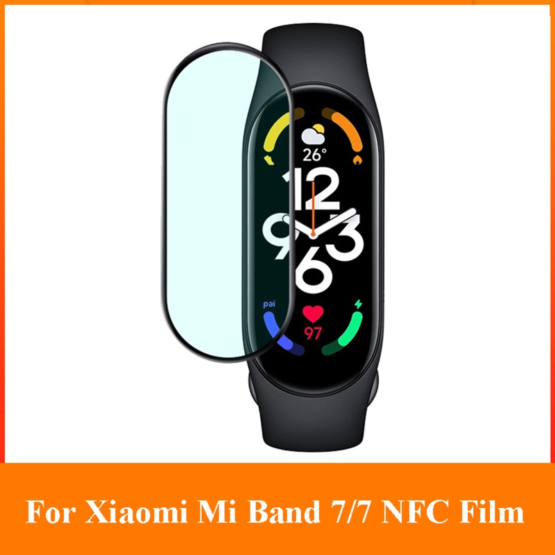 Miếng Dán Viền Cong 3D Chống Bụi Cho Đồng Hồ Thông Minh Mi Band 7 2x