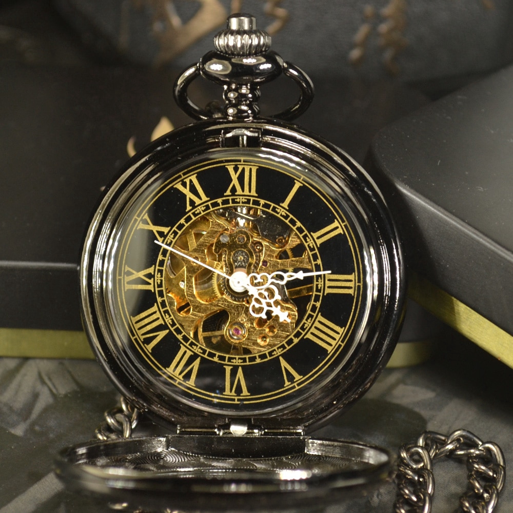 Đồng Hồ Quả Quýt Chạm Khắc Hình Bộ Xương Bàn Tay Phong Cách retro