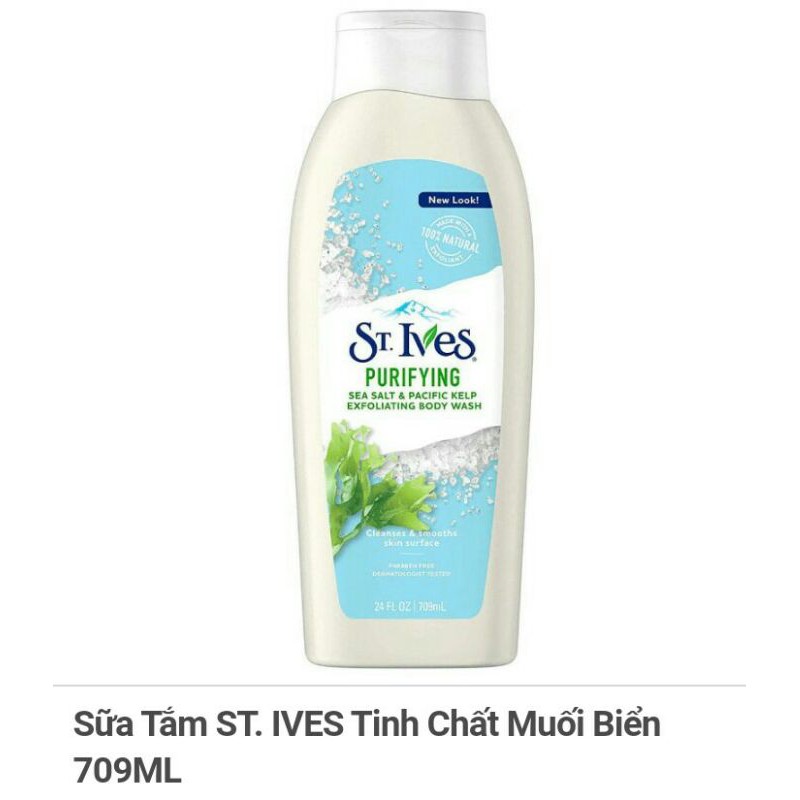 Sữa Tắm St.Ives Hương Cam Chanh/muối biển/mơ/yến mạch &bơ Chai400/709ML