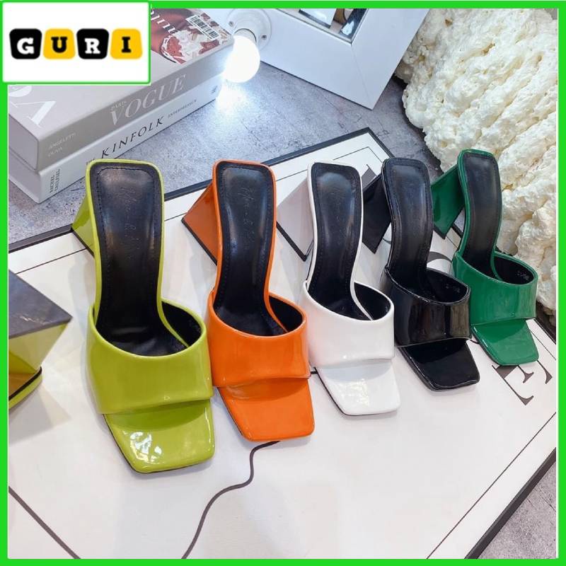 Guốc nữ Thời trang - Guốc quai ngang gót thô tam giác sang trọng cao 9cm GURI