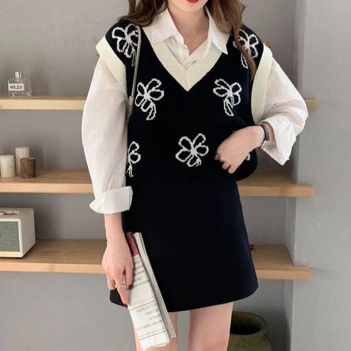 Áo khoác len cổ chữ v dáng rộng thiết kế mới thời trang theo phong cách hàn quốc | BigBuy360 - bigbuy360.vn