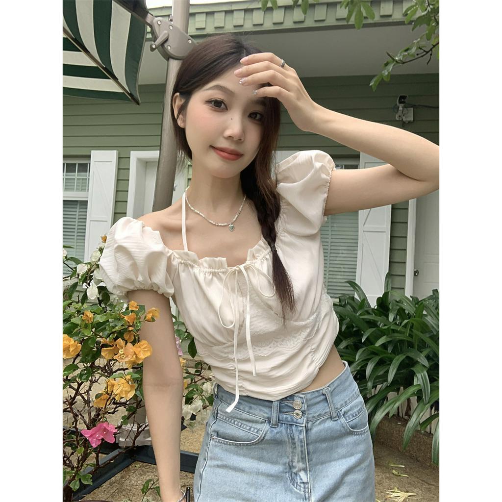 Áo Sơ Mi Cổ Yếm Phong Cách Chic Xinh Xắn Cho Nữ  tao bao