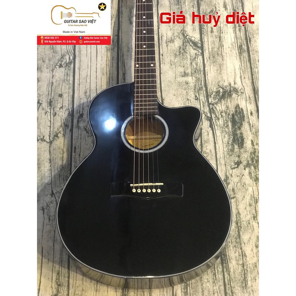 Đàn guitar acoustic giá rẻ màu đen