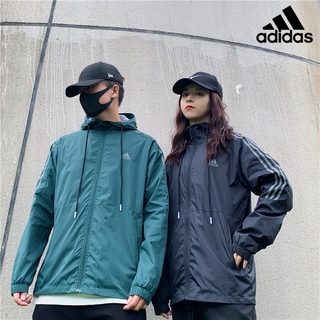 Adidas Men's And Women's Hooded Windbreaker Sports Jacket Simple Windbreaker