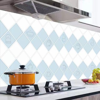Decal dán bếp tráng nhôm Ô CHÉO DỤNG CỤ NẤU ĂN khổ rộng 60cm