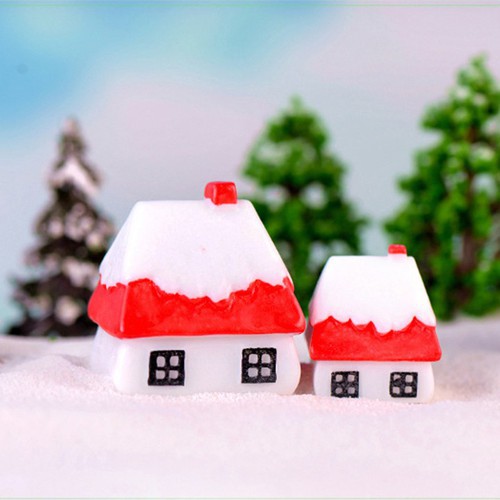 Tiểu cảnh - Ngôi nhà nhỏ Noel giáng sinh (đỏ, hồng, xanh)