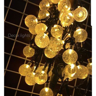 Dây đèn led pha lê trong màu sáng ấm cắm điện ( 5m 20 bóng)