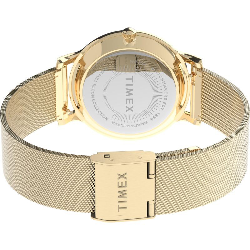 Đồng hồ Timex Full Bloom Steel Gold Rose White TW2U19100