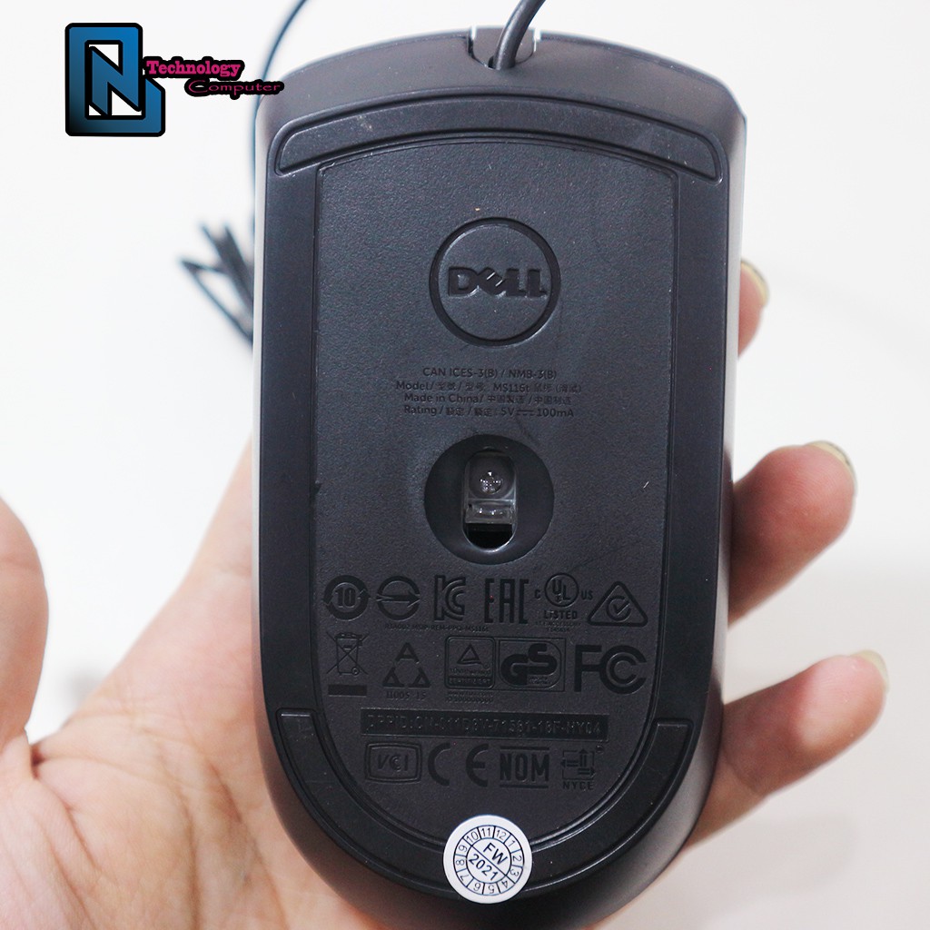 Chuột Văn Phòng Có dây Dell MS116 Chất Liệu Nhựa Nhám Giúp Cầm Thật Tay