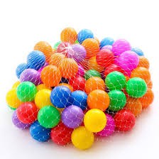 Túi 100 quả bóng nhựa đường kính 5cm nhiều màu cho bé chơi