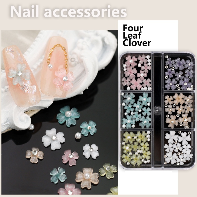 Hộp Phụ Kiện Hoa 3D Trang Trí Móng Tay Nghệ Thuật