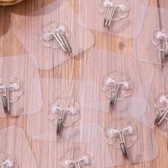 (COMBO - 10 MÓC) Móc dán tường siêu dính, trong suốt, chịu lực 10kg - Móc dính tường treo đồ chắc chắn 6*6cm