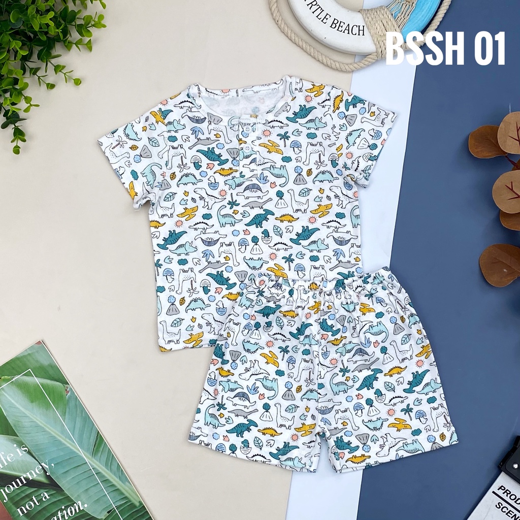 Bộ sơ sinh cộc tay mùa hè cho bé trai bé gái 6-36 tháng . Chất  siêu mềm, mịn , mát . Thương hiệu Litibaby