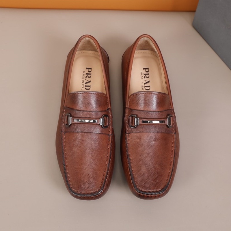 Giày lười da nam thương hiệu Prada cao cấp