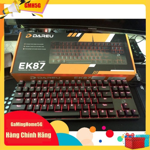 Bàn phím cơ Dareu EK87 - Pink/Black - Mã cũ DK87 - Thay được keycap - Chính Hãng - Bảo hành 24 tháng - Lỗi 1 đổi 1