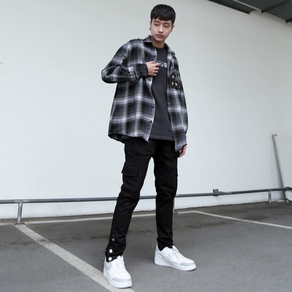 Áo Sơ Mi Flannel Khăn Badana Sọc Đen | BigBuy360 - bigbuy360.vn