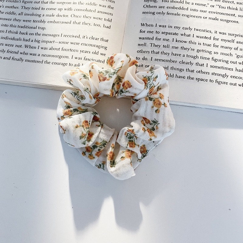 Dây Cột Tóc Ruy Băng Co Giãn In Họa Tiết Hoa / Kẻ Ô Dễ Thương Thời Trang Cho Nữ